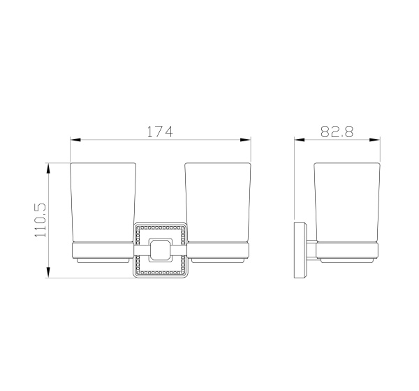 Два стакана для зубных щеток с держателем WONZON & WOGHAND ROMA, бронза WW-7228