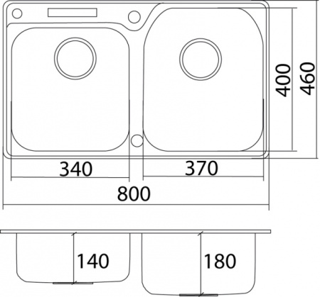 Кухонная мойка (86х46) Oulin OL-H9910