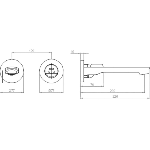 Смеситель для раковины E.C.A. Myra 102167603HEX-YY