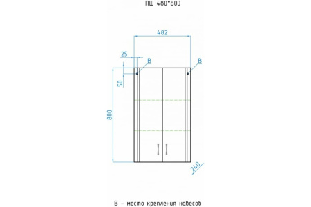 Шкаф подвесной Style Line Эко Стандарт 48,2 ЛС-00000352 белый