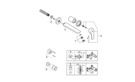 Смеситель для раковины на два отверстие Grohe Eurosmart New 29338 003 (29338003) хром
