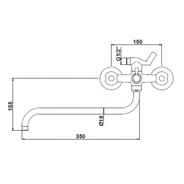 Смеситель для ванны с душем KAISER Luna (11080)