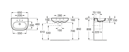 Раковина подвесная (65x46) Roca Meridian  327241000