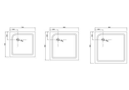 Душевой поддон акриловый Taliente 80x80 PTA-08082