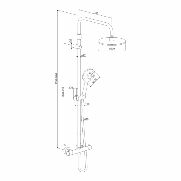 Душевая система Damixa Option DX218091300 Душевая система Damixa Option DX218091300