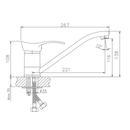 Смеситель для кухни Haiba HB4401