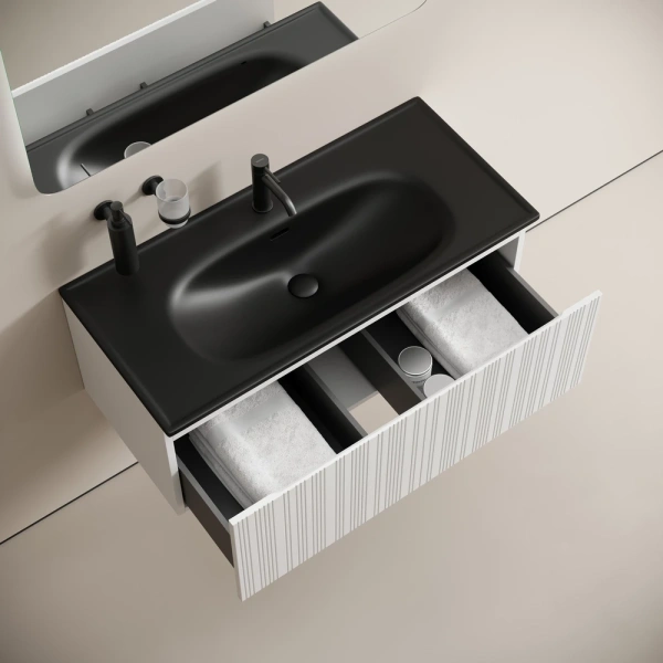 Тумба без раковины подвесная Sancos Code CD100W белый глянец