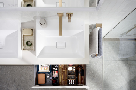 Смеситель для раковины встраиваемый Hansgrohe Metropol 32526140 шлифованная бронза