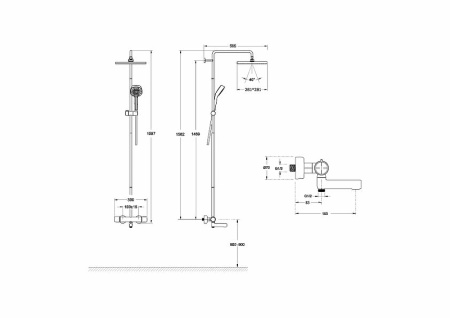 Душевая система с изливом Jacob Delafon Atom E26238-CP