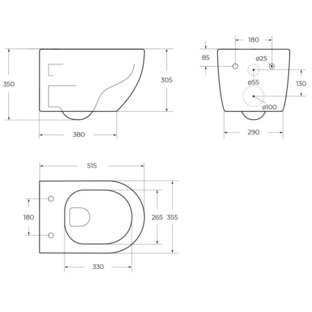 Унитаз подвесной безободковый Art&Max Sanremo AM026CHR/SC микролифт