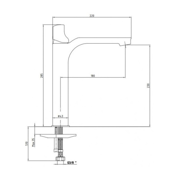 Смеситель для раковины E.C.A. Myra 104308984EX