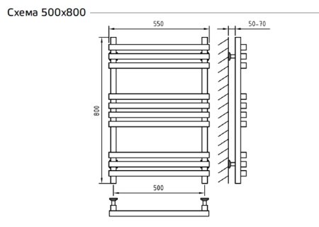 Полотенцесушитель ArtofSpace Cube WACE500800BRONZE