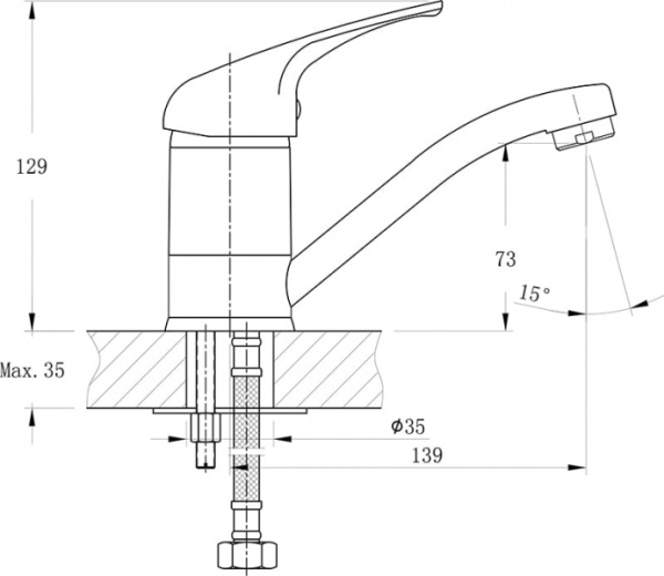 Смеситель для кухонной мойки RUSH Corsica CO4240-26 Смеситель для кухонной мойки RUSH Corsica CO4240-26