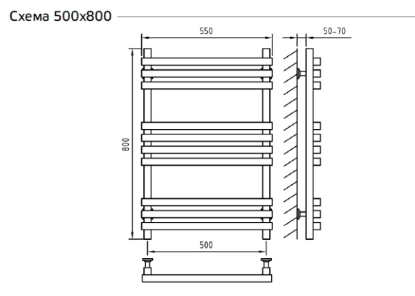 Полотенцесушитель ArtofSpace Cube WACE500800RAL0000