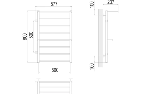 Полотенцесушитель водяной боковое подключение с полкой (50х80) П8 Terminus Аврора 4670078563286