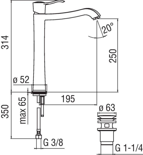Смеситель для раковины Nobili Sofi SI98128/2CR
