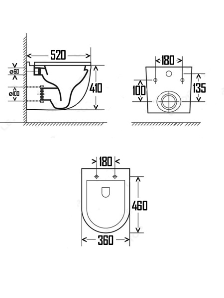 Унитаз подвесной безободковый AQUAme AQM2010