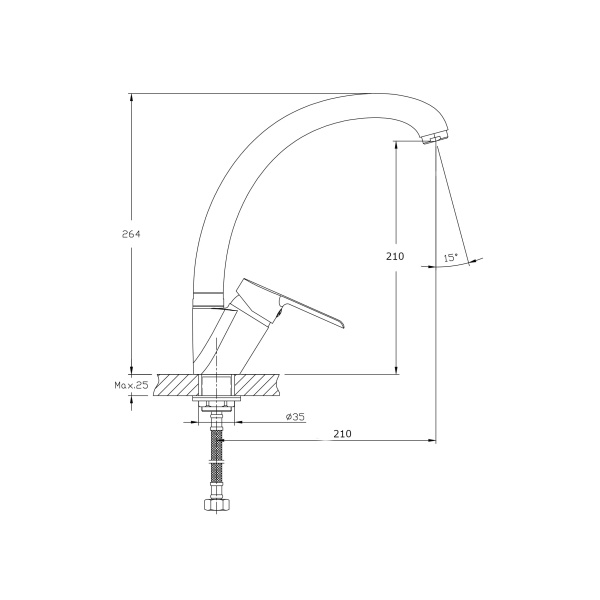Смеситель для кухонной мойки RUSH Victoria VI7135-22 Смеситель для кухонной мойки RUSH Victoria VI7135-22