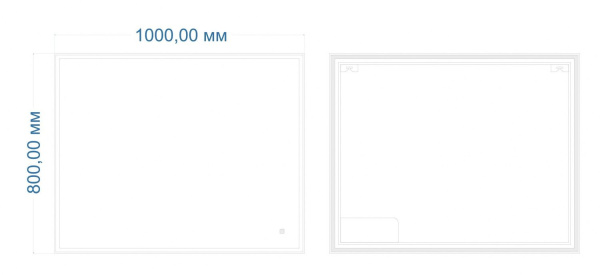 Зеркало с подсветкой и часами Art&Max Catania AM-Cat-1000-800-DS-F