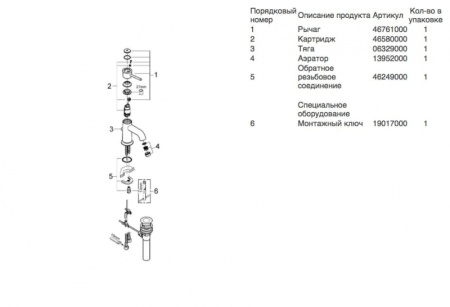 Смеситель для раковины Grohe BauClassic 23161 000 (23161000) хром