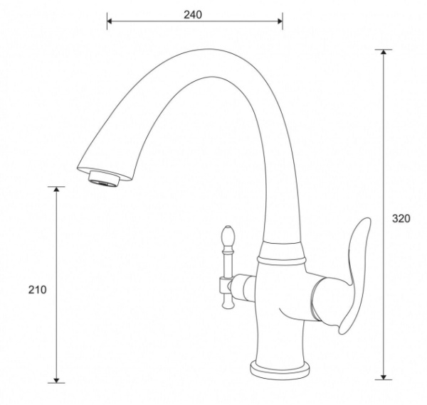 Смеситель для кухни с подключением к фильтру Zorg ZR 340 YF