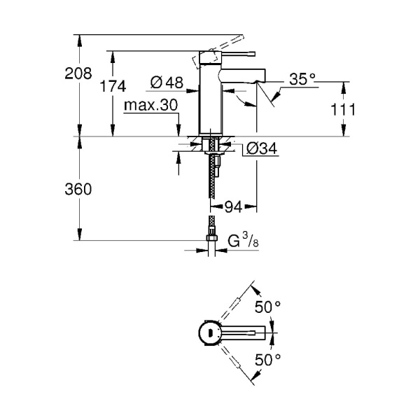 Смеситель для раковины Grohe Essence 34813001
