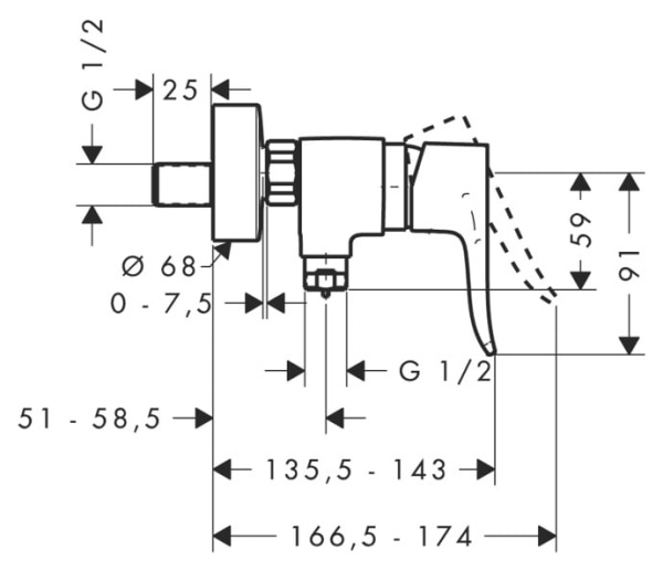 Смеситель для душа Hansgrohe Metris 31680000