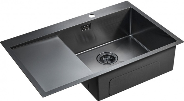 Кухонная мойка Paulmark Elde PM807851-GMR вороненая сталь правая