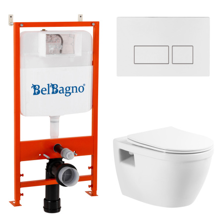 Комплект унитаза с инсталляцией BelBagno BB070CHR/SC/BB026/BB042BL