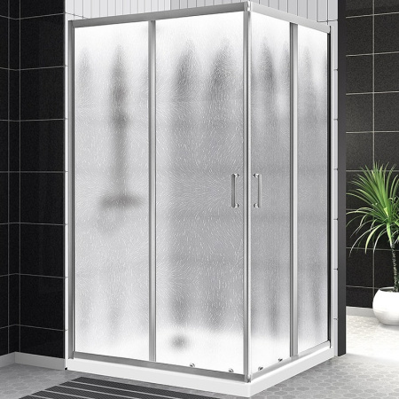 Душевой уголок (120х90) BelBagno UNO-195-AH-2-120/90-P-Cr стекло рифленое