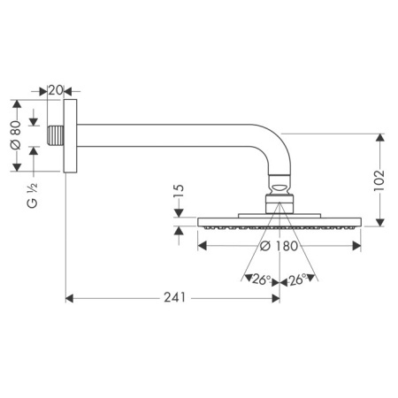 Верхний душ Hansgrohe Raindance Air 1jet 27471000