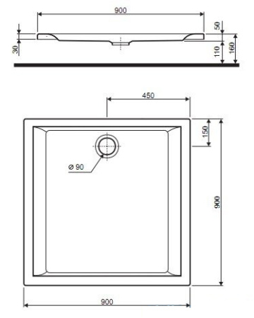 Душевой поддон Kolo Pacyfik 90х90 XBK0790000