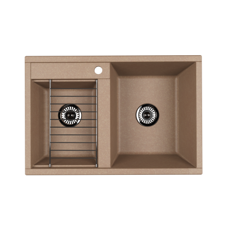 Кухонная мойка Aquaton Делия 78 DBL 1A723132DE260 латте