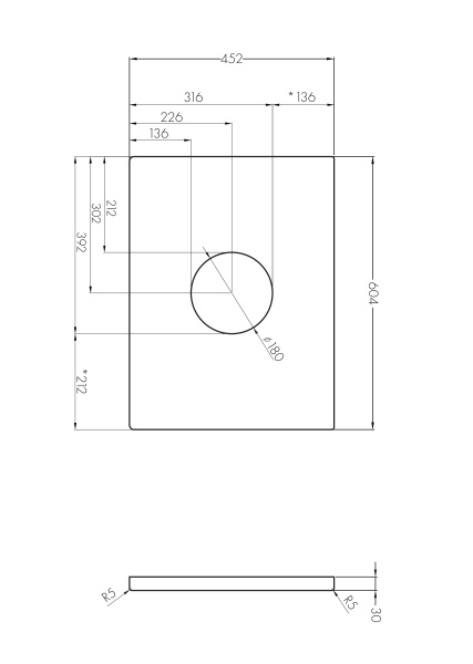 Столешница под раковину Aquaton Брук 60 (центр) 1A204105BC010