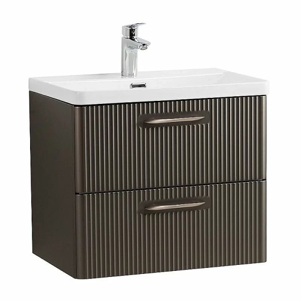 Тумба под раковину BelBagno Due DUE-600-2C-SO-GM-P без ручек, оружейная сталь