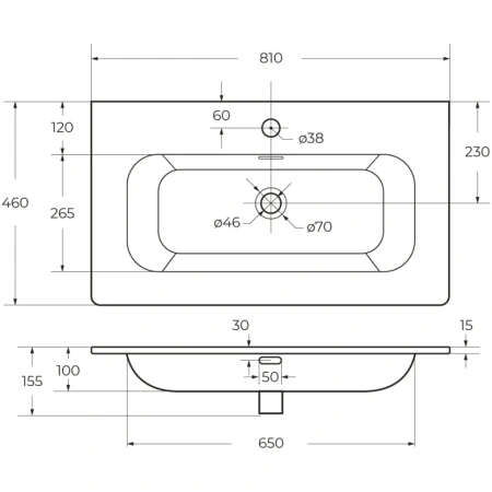Керамическая раковина CEZARES CZR-8073-80