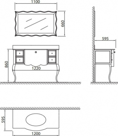 Столешница BelBagno Angel BB320ANB