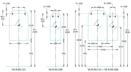 Зеркало (103х40) Kerama Marazzi Vetrata VE.R.mi.100\WHT