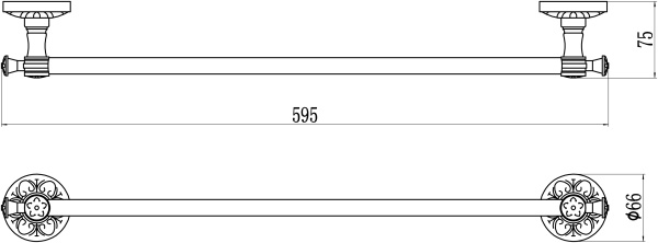 Держатель для полотенец прямой 60 см Savol 58с S-005824C