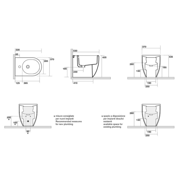Биде напольное Kerasan Flo 312601 белый