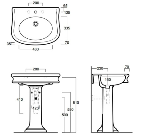 Пьедестал для раковины Simas Lante LA03bi