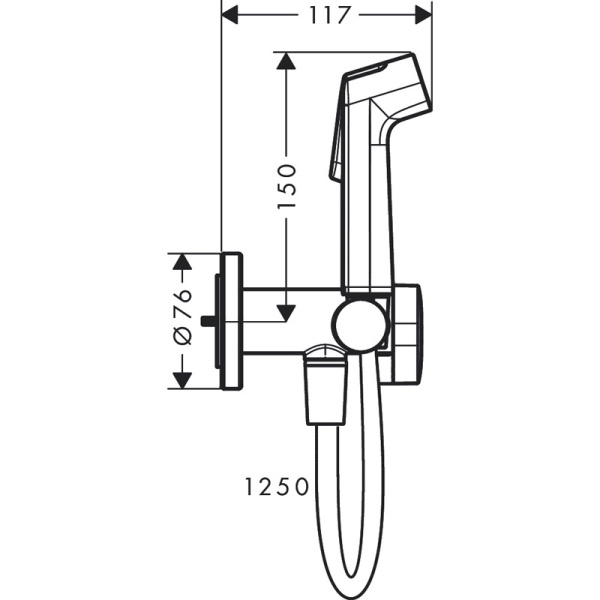 Гигиенический набор Hansgrohe Bidette S 1jet 29232700 Гигиенический набор Hansgrohe Bidette S 1jet 29232700