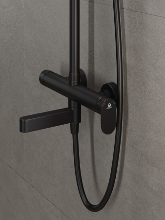 Душевая система с однорычажным смесителем AGGER Sweet A2793344 черный матовый