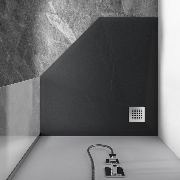 Душевой поддон из искусственного камня (90х90) Vincea VST-4SP9090A, антрацит