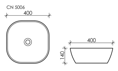 Раковина накладная (40х40) Ceramica Nova ELEMENT CN5006