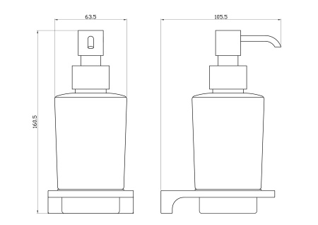 Дозатор мыла WONZON & WOGHAND ECLIPSE, темный графит WW-9133-BGM