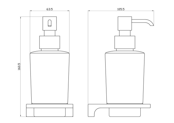 Дозатор мыла WONZON & WOGHAND ECLIPSE, глянцевое золото WW-9133-LG