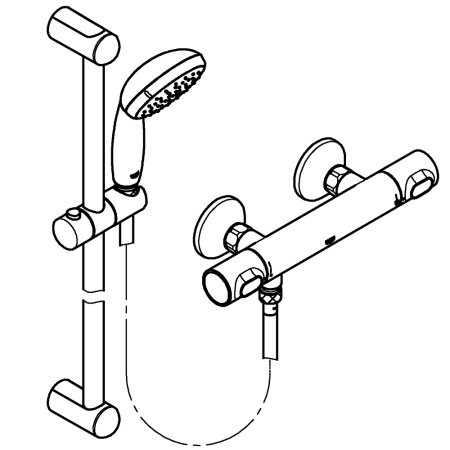 Термостат для душа с душевым гарнитуром Grohe Grohtherm 500 34796 000 (34796000) хром