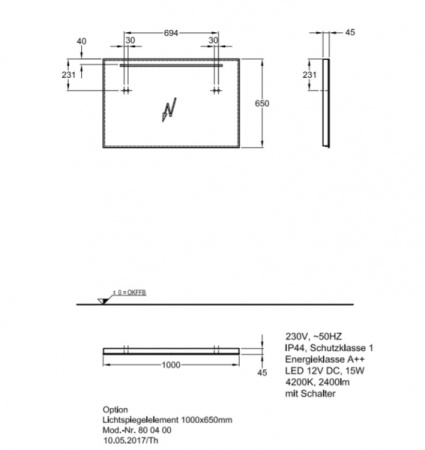 Зеркало Keramag Option 800400000