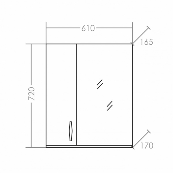 Зеркальный шкаф (61х17)  СаНта  Верона 60 700279